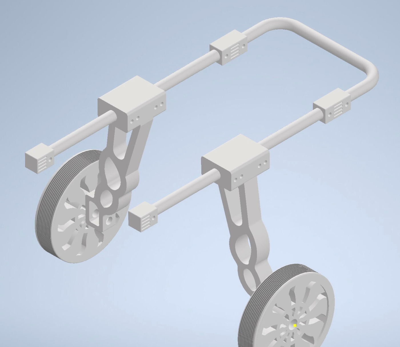 CAD model of an adaptable canine mobility system