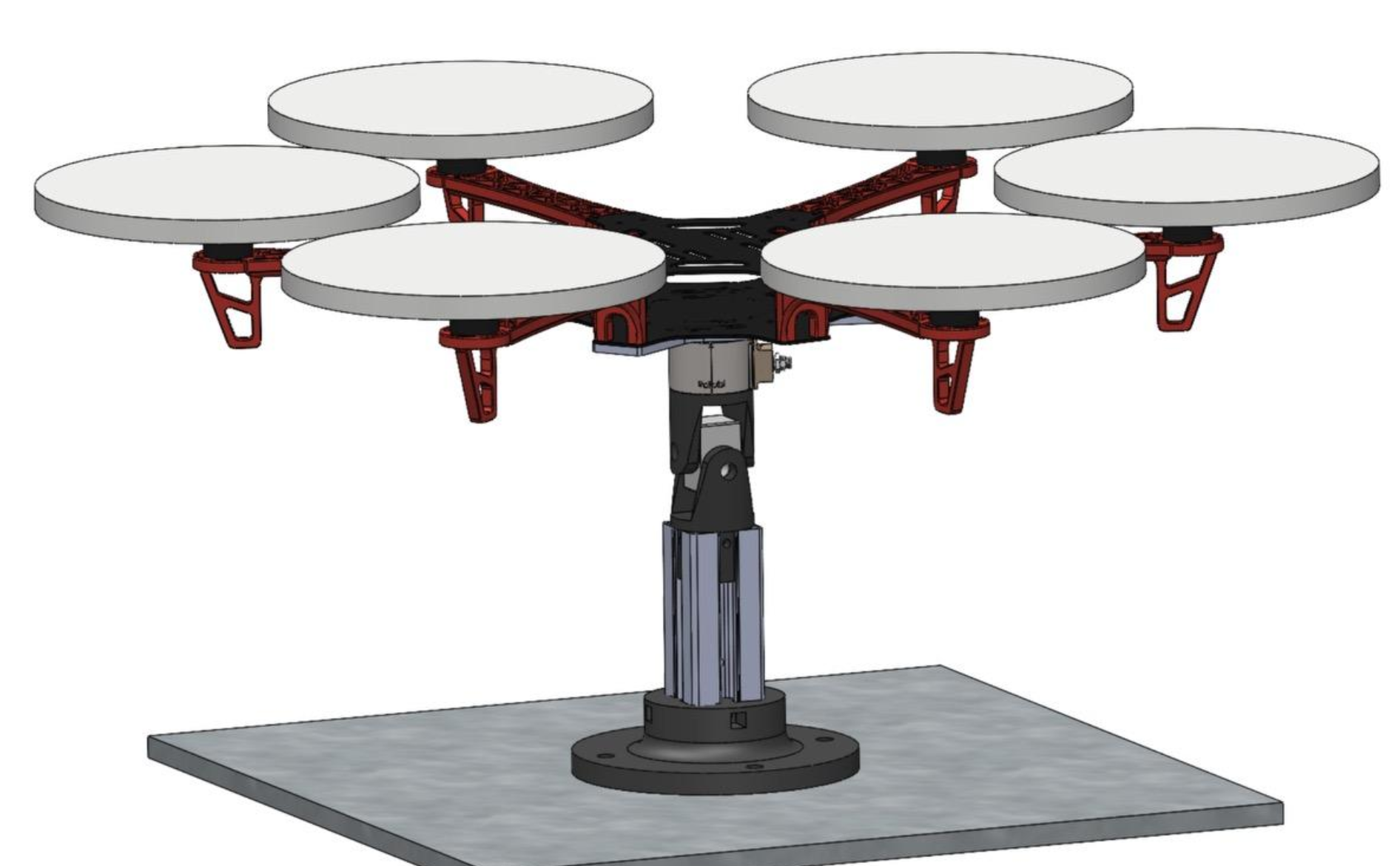 CAD model of a multi-directional drone test stand