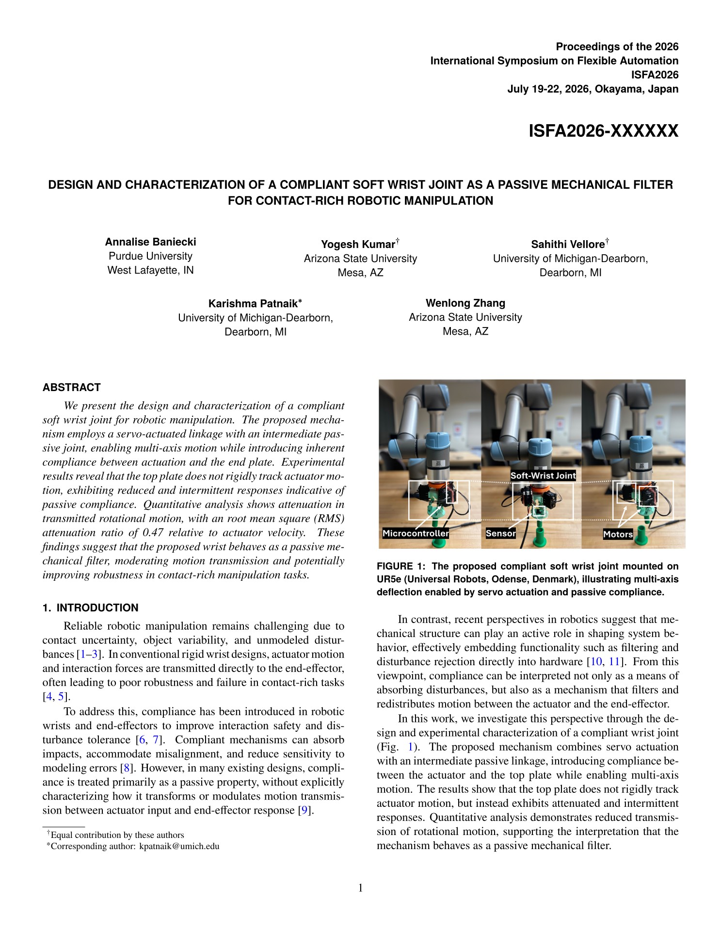 Research paper showing Annalise's compliant robotic wrist joint mounted on a UR5e arm